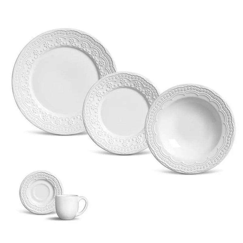 Aparelho De Jantar 20 Pcs Madeleine Branco Porto Brasil