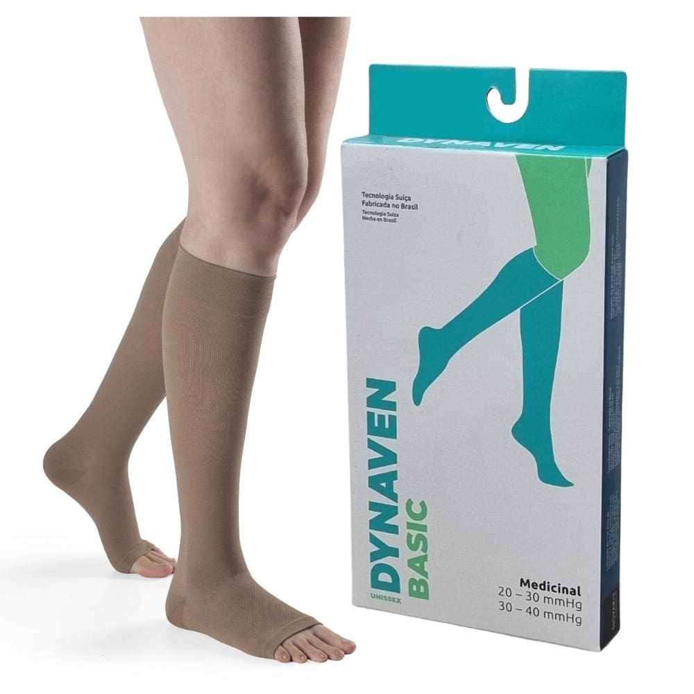 Meia Panturrilha 3/4 Compressiva | Sigvaris Dynaven Basic | 20-30mmhg Bege