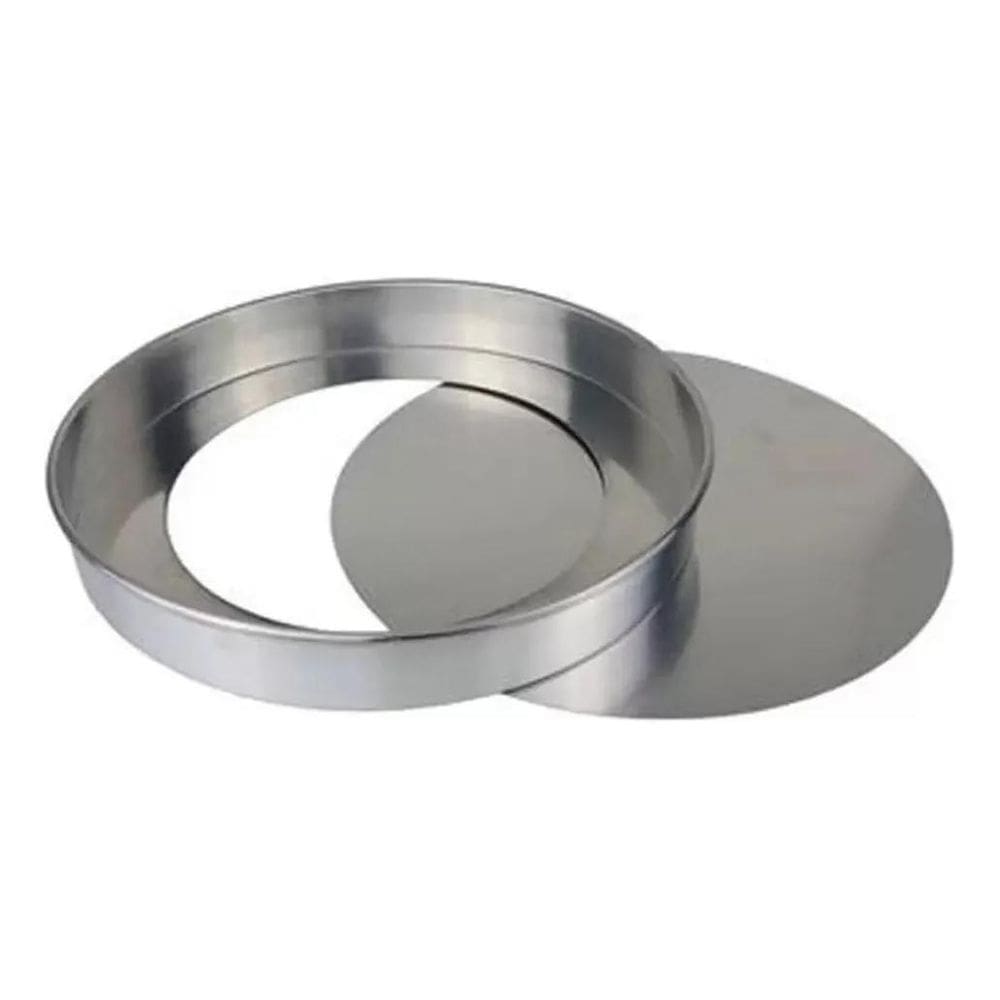 2X Forma De Torta 20 X 5 Cm Fundo Removível Cor Cinza