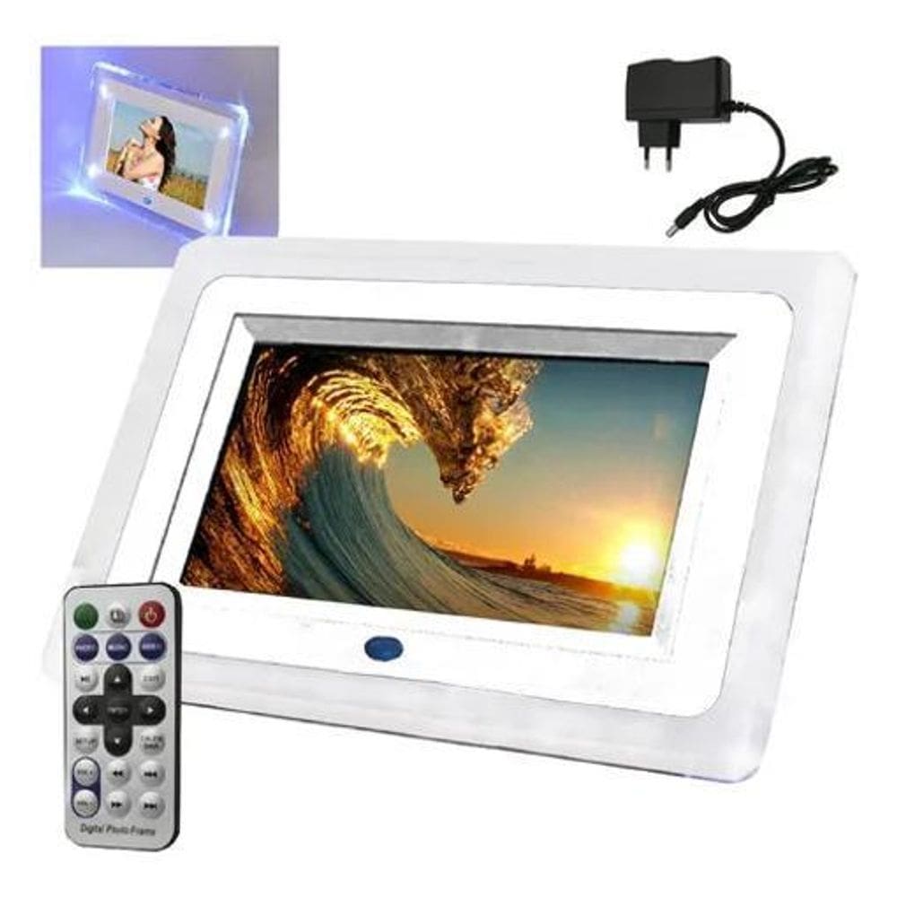 2X Porta Retrato Digital 7 Polegadas Lcd Relógio Mp3 Sd Usb