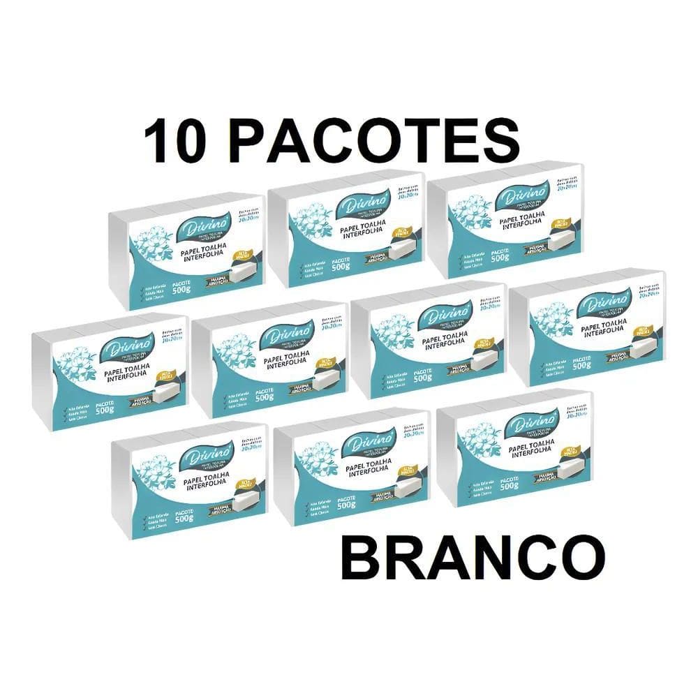 10X Divino Papel Toalha Branco Interfolhado Para Secar As M