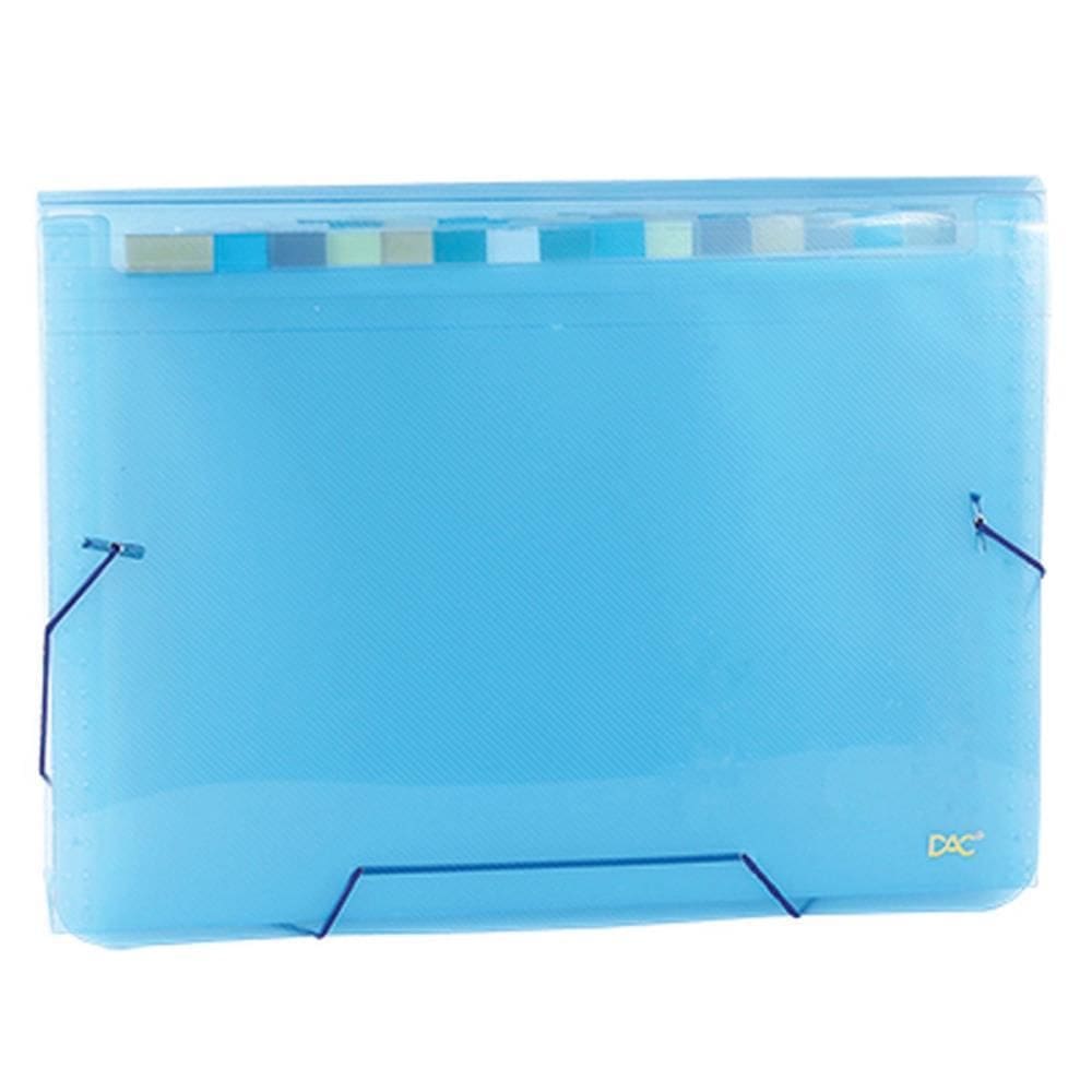 Pasta Sanfonada Plástica A4 12 Divisões Azul - Dac
