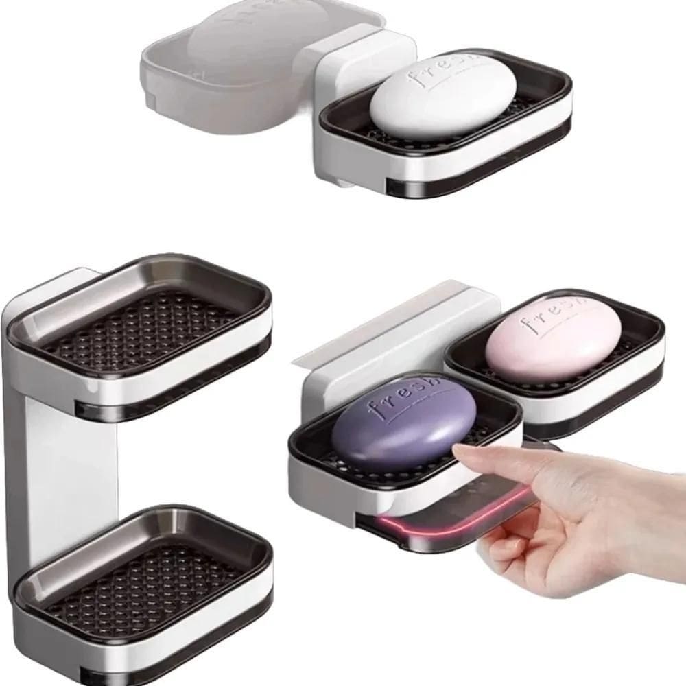 10X Saboneteira De Parede Porta Sabonete Duplo Adesivo Banh