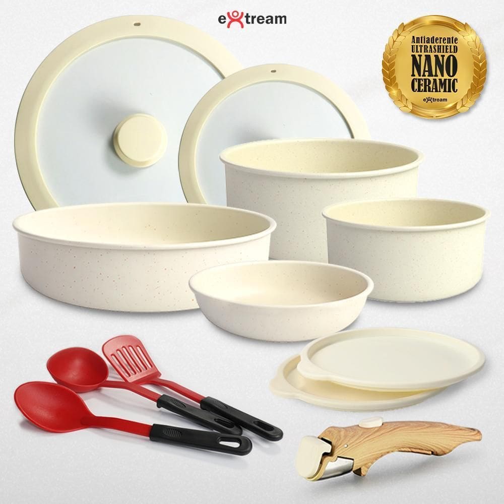 Jogo De Panelas Extream Duna Fusion - Cabo Destacável 8 Pç