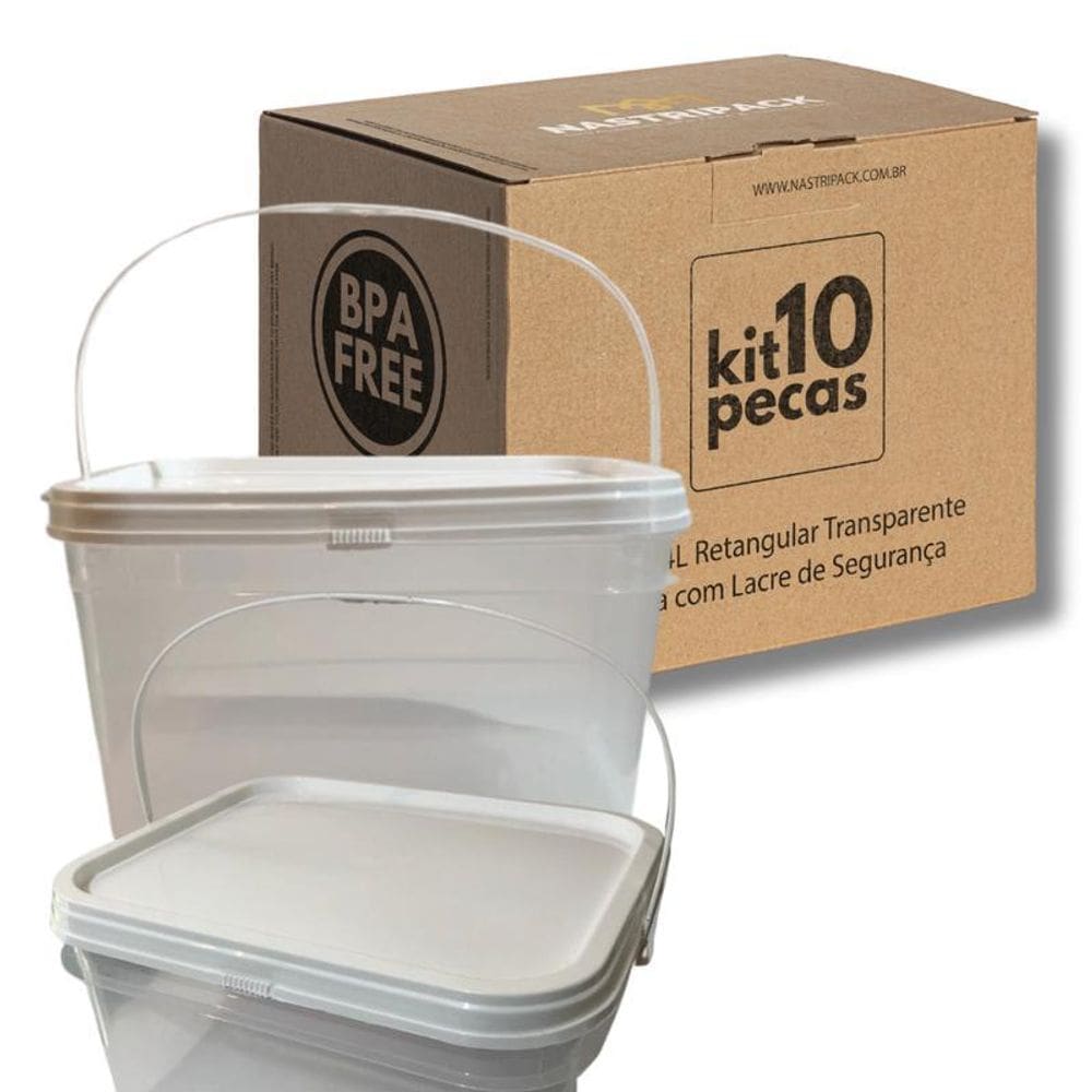 Balde Pa Transparente 2.4L-Kit 10 Pçs