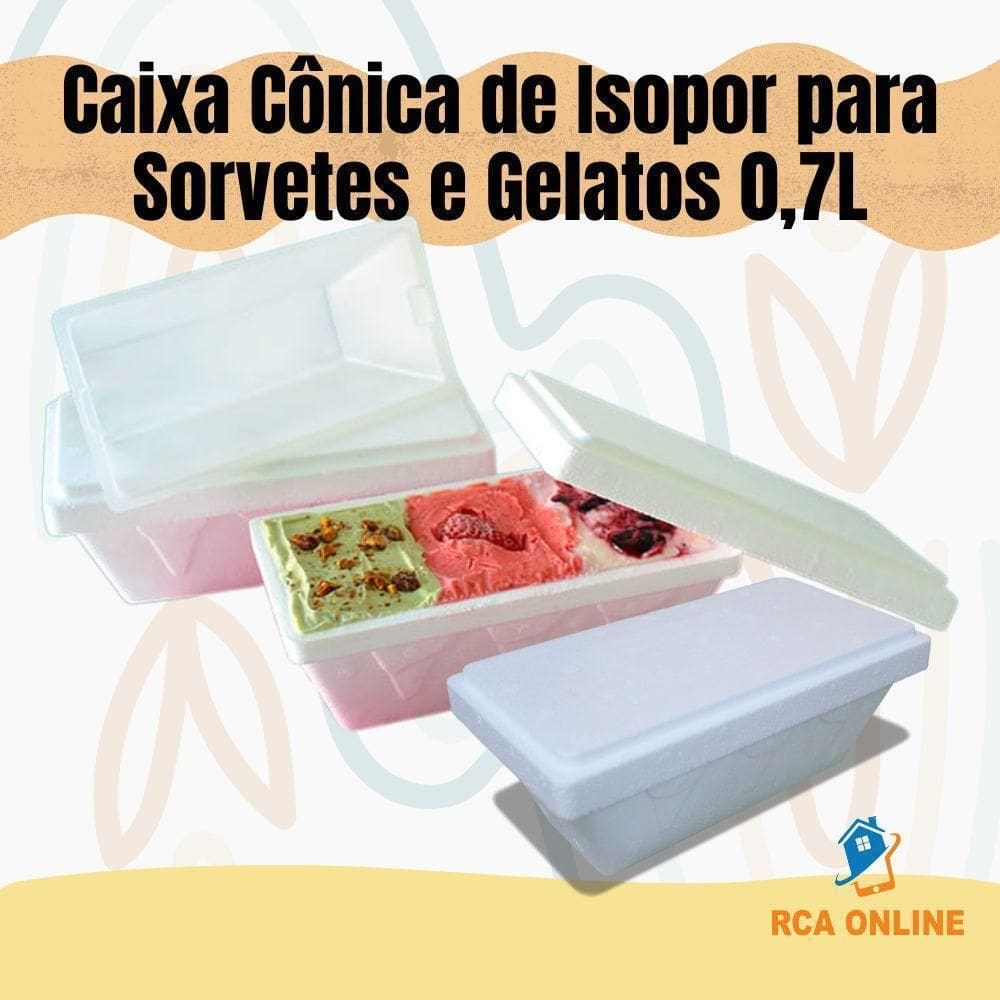 4 Caixas Cônicas De Isopor 0,7 Litros Eps Sorvetes E Gelatos