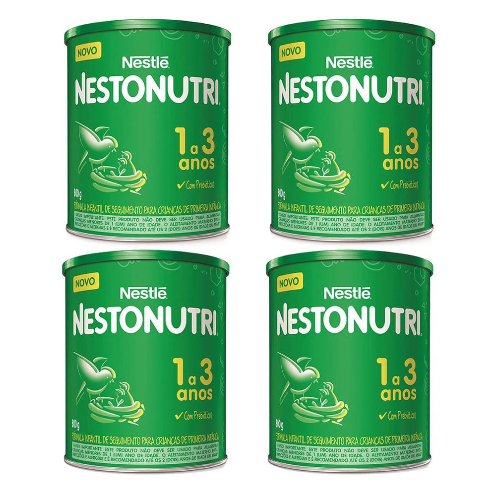 Kit 4 Fórmula Infantil de Primeira Infância Nestonutri 1+ 800g