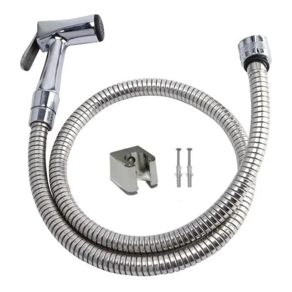2X Ducha Higiênica Metal Gatilho Mangueira 1,20 M Sem Regist