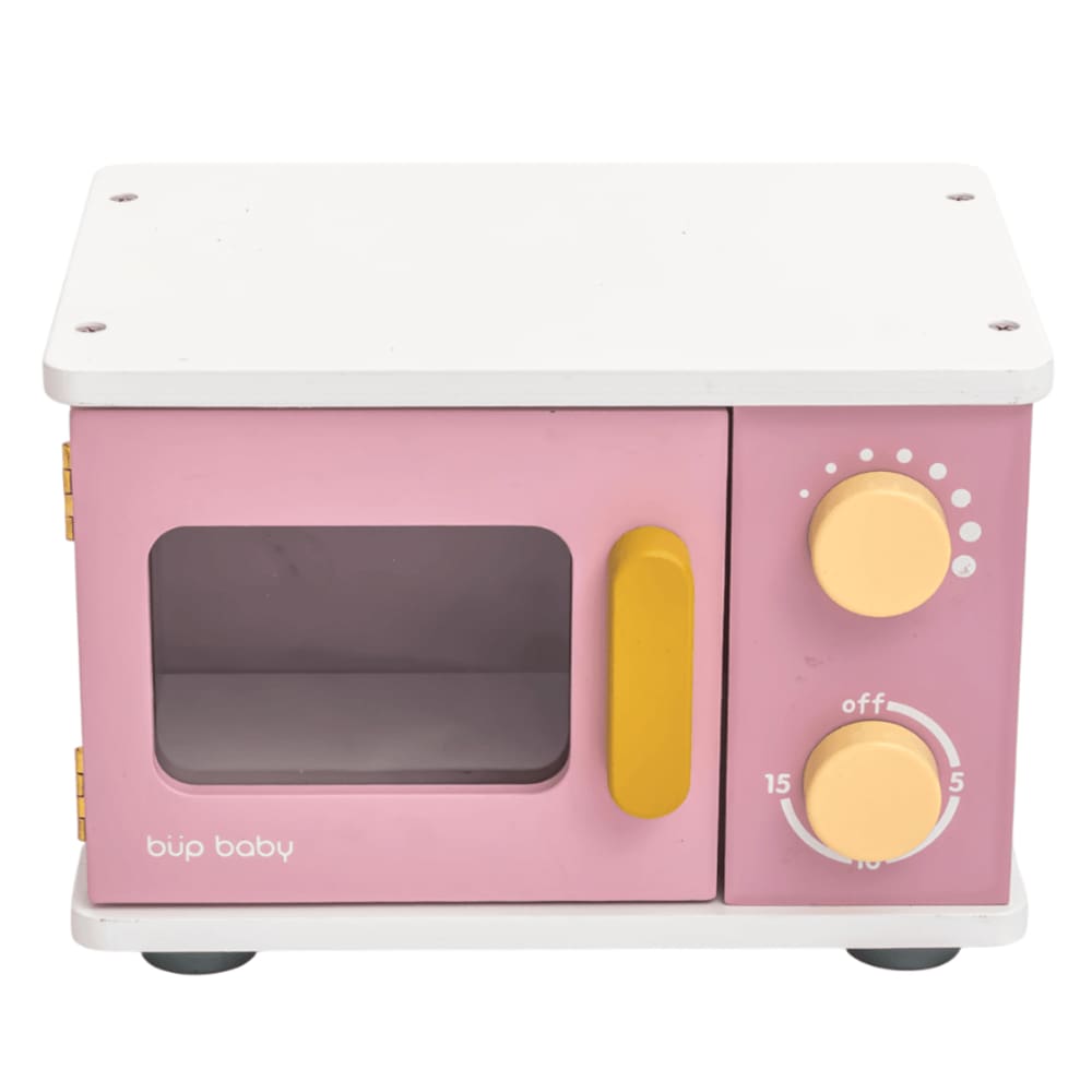 Brinquedo De Madeira Forno Micro-ondas Rosa - Bup Baby