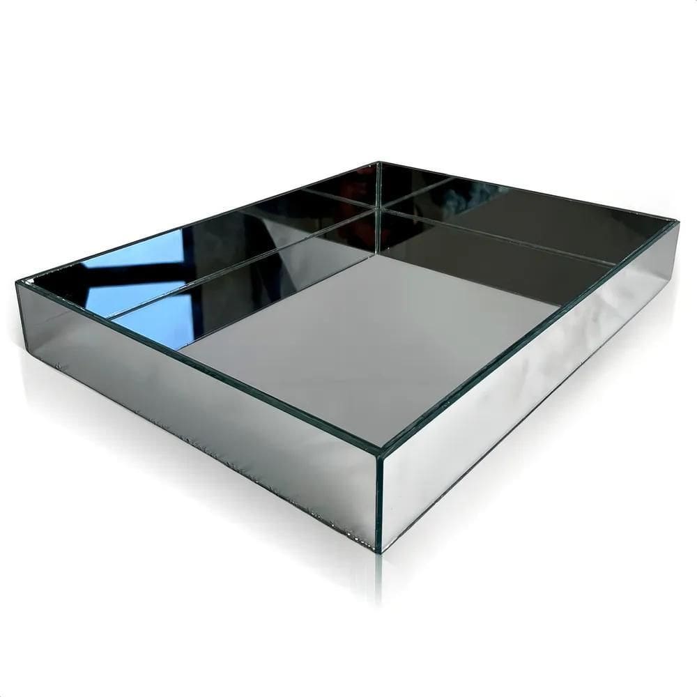 2X Bandeja Espelhada De Mesa Para Sala Jantar 30X20