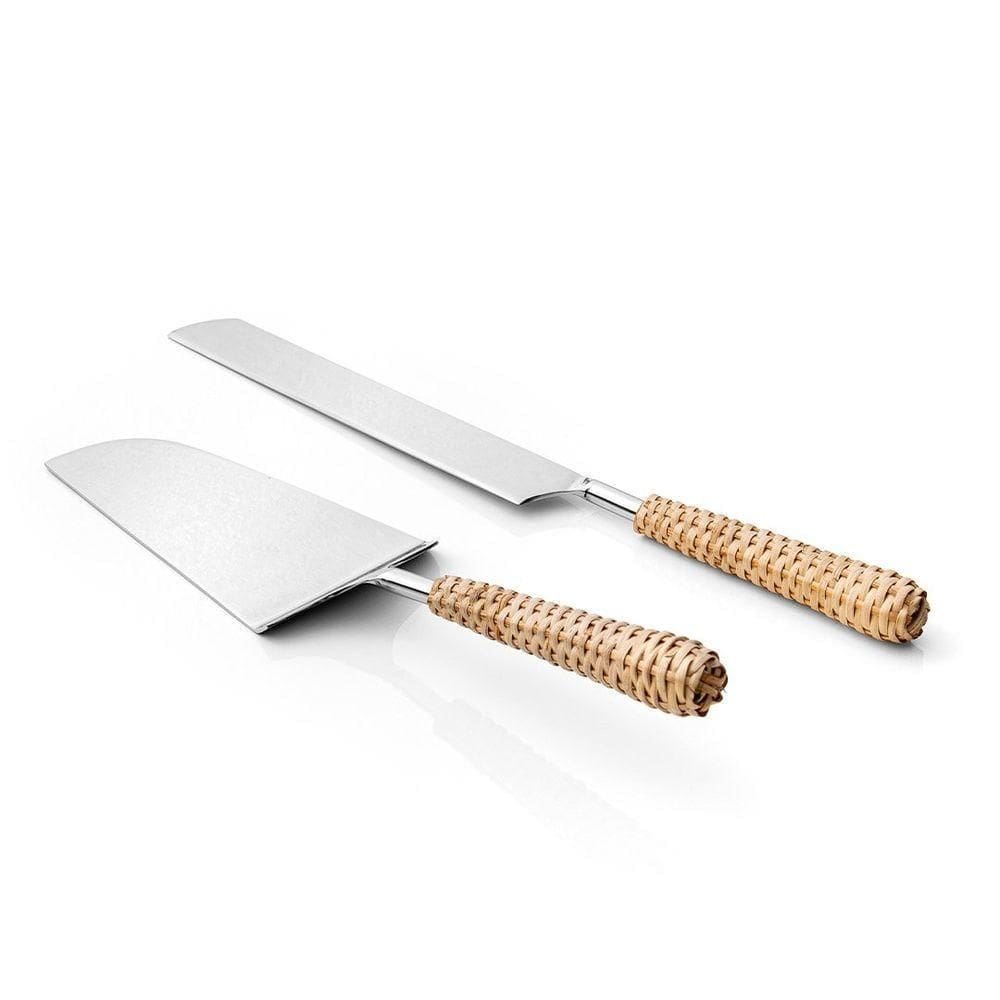 Conjunto De Talheres Copa E Cia Para Bolo 2 Peças Garbo Rattan Natural