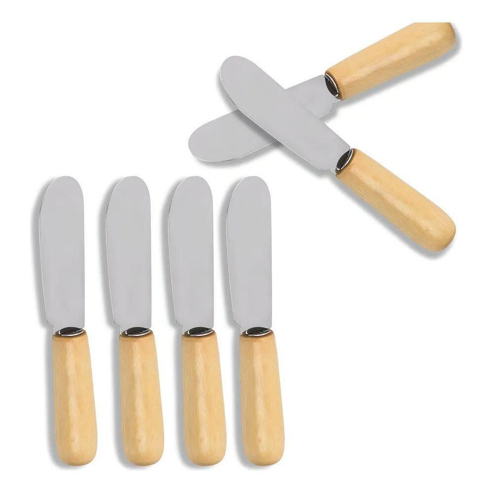 Espatula Para Manteiga Cabo Madeira Megagift 6 Peças