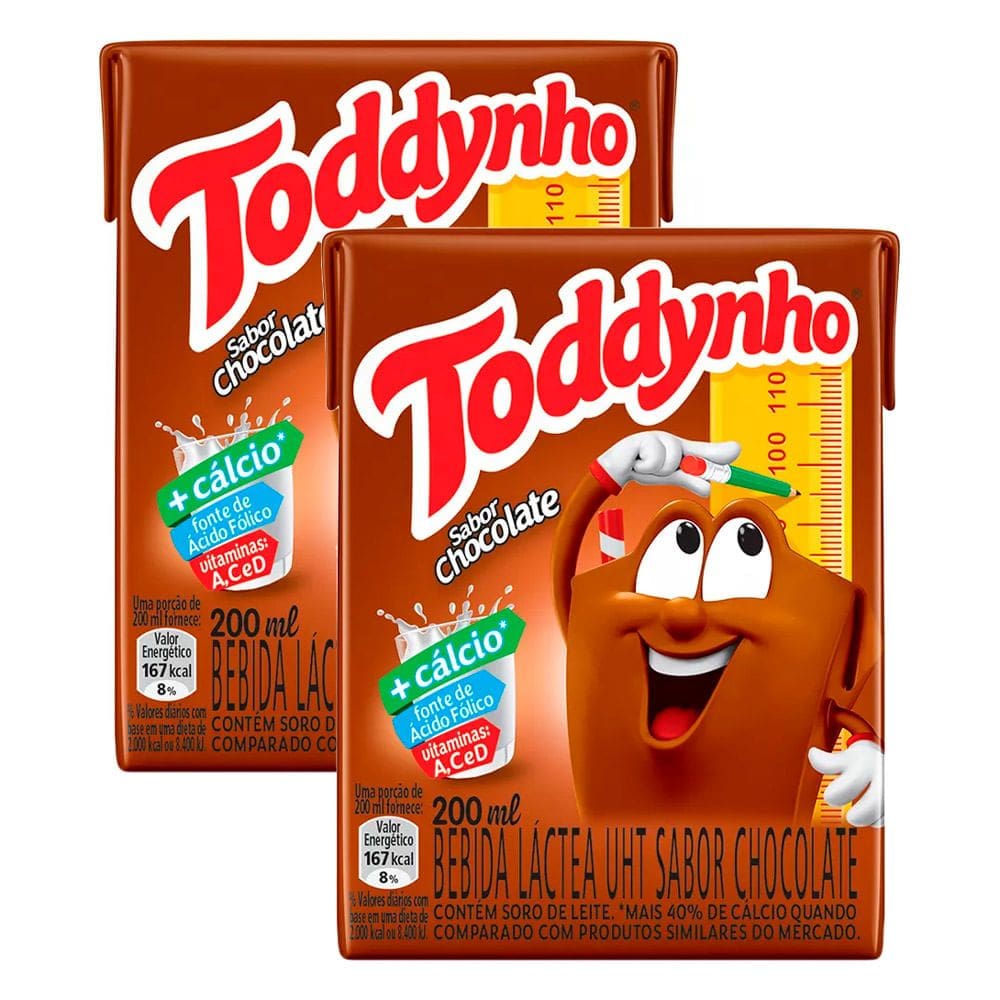 Kit 2 Bebida Láctea Toddynho Tradicional Chocolate com 200ml