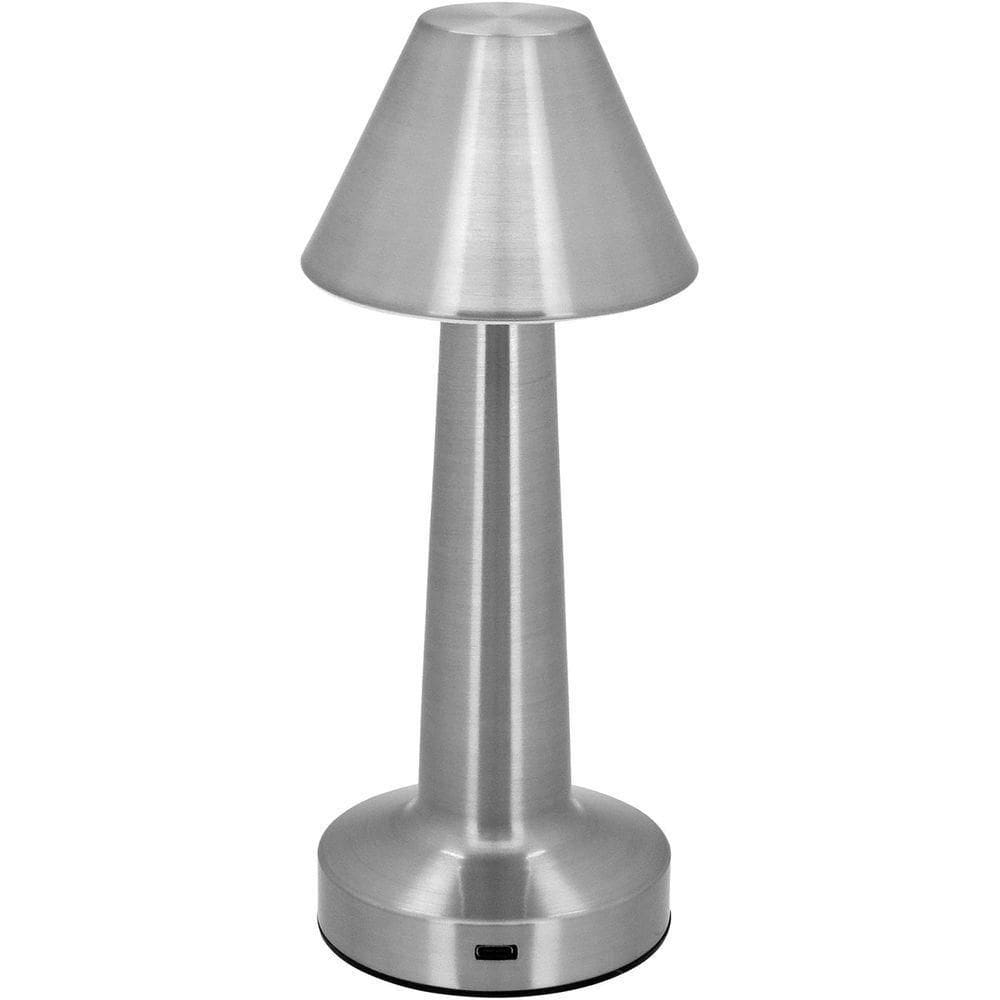 Luminária Abajur Led Mesa Usb Metal 21x9x9cm Prata