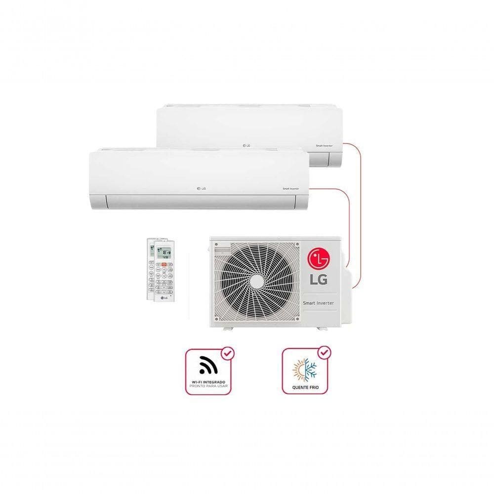 Ar Condicionado Multi Split 2 Ambientes (Hi Wall 1x9, 1x18) Quente/Frio Wifi 220V