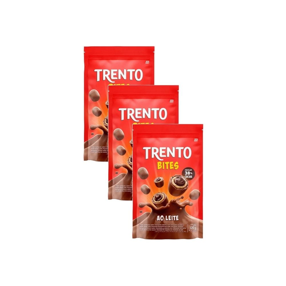 Kit 3 Chocolate Trento Bites Ao Leite 120g