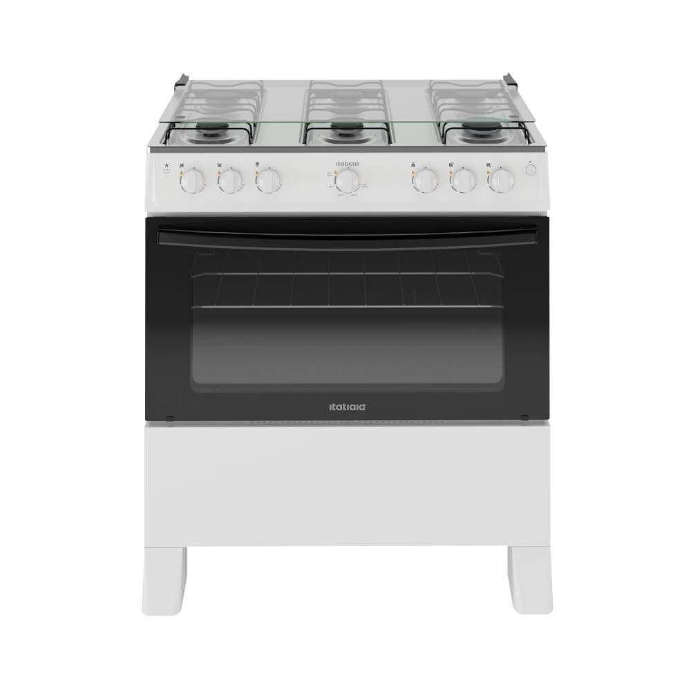 Fogão Itatiaia Star New Piso 6 Bocas Branco Mesa de Inox Bivolt 3700000473