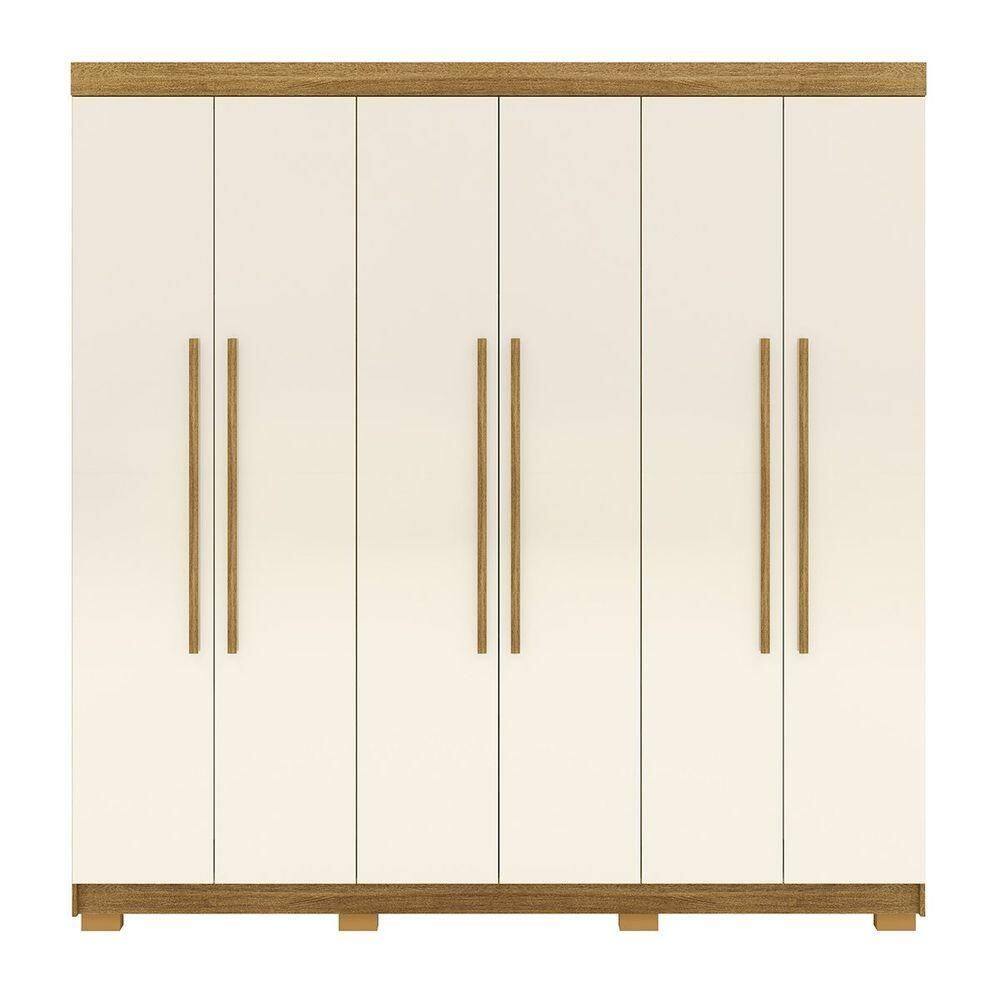 Guarda-roupa Alto 6 Portas 2 Gavetas Norway Nature-champagne