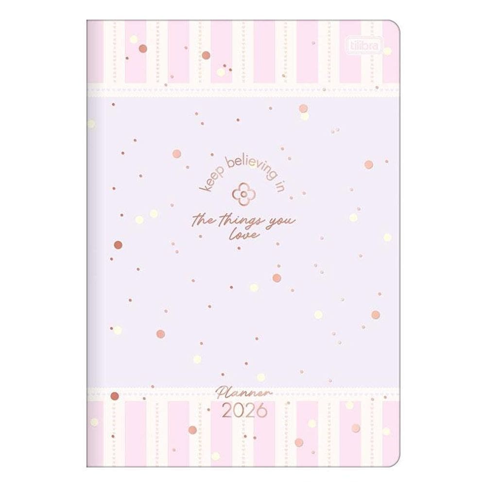 Agenda Planner Soho 2026 Grampeado 20 Folhas Listras - Tilibra