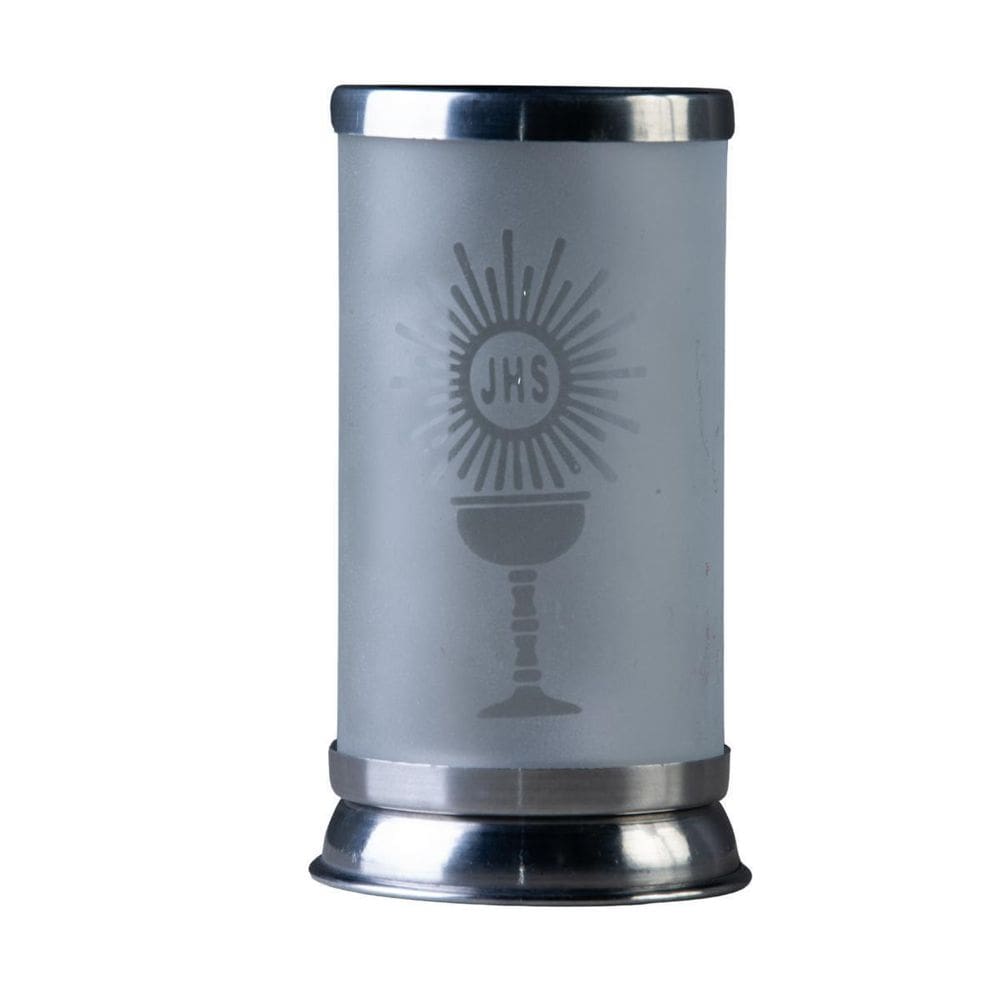 Cúpula De Vidro Ostensório Eucaristia Porta Vela Jateado