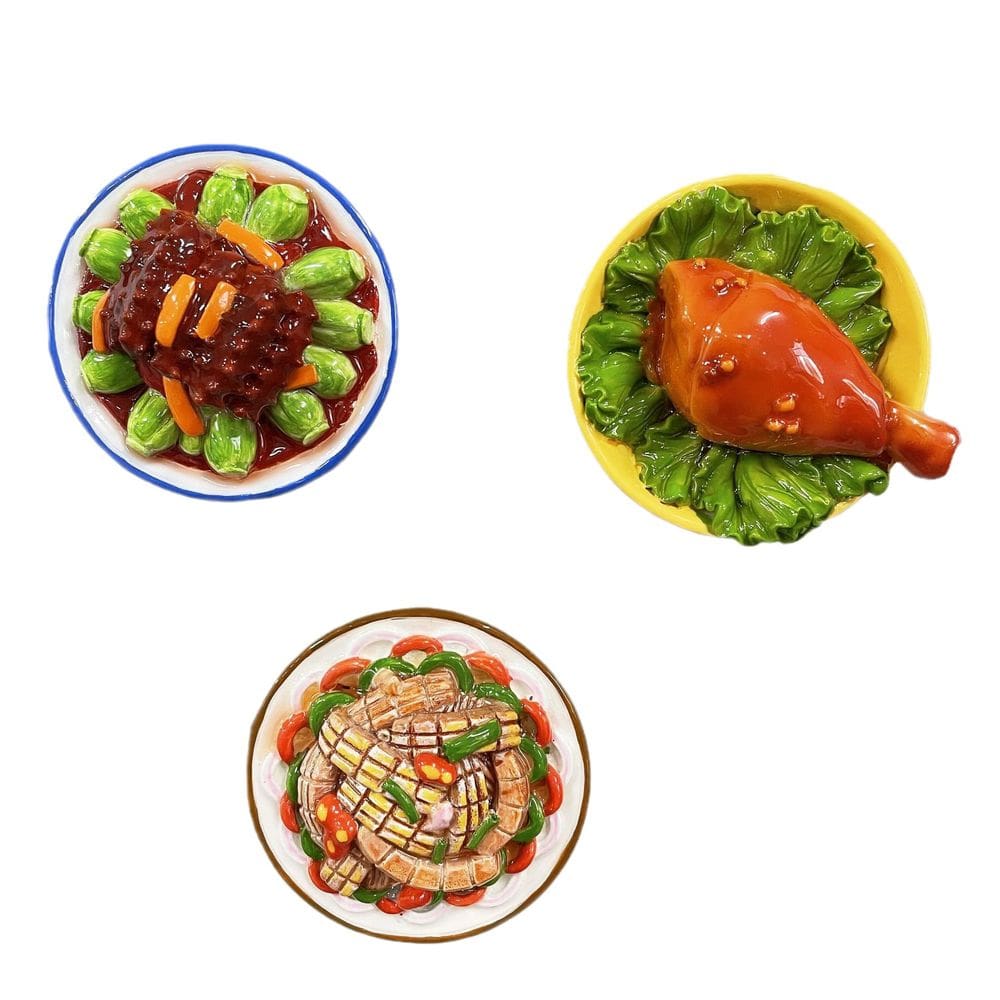 Conjunto de ímãs de geladeira, 3 peças de geladeira decorativa de resina 3D