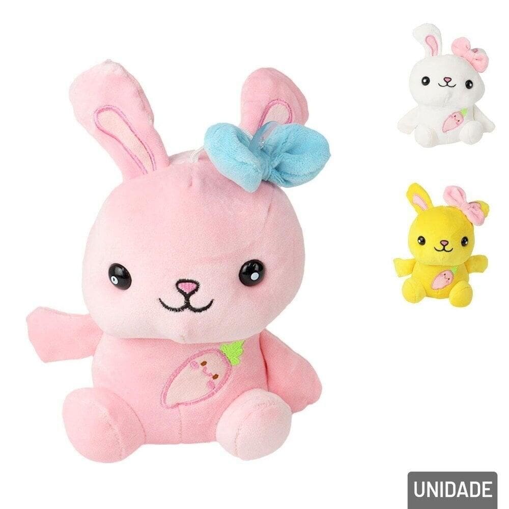 Coelho de Pelúcia Páscoa 22cm Sentado Laço Color - Tudo em Caixa
