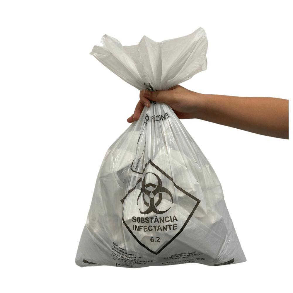 Saco Para Lixo Hospitalar Infectante C/100Un 50 Litros