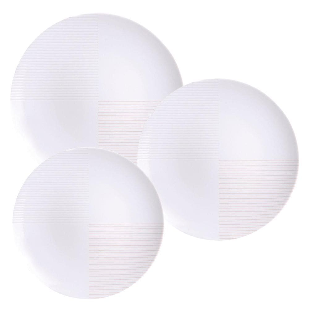 Aparelho De Jantar Jogo Pratos Kit 18 Peças Grid Porcelana