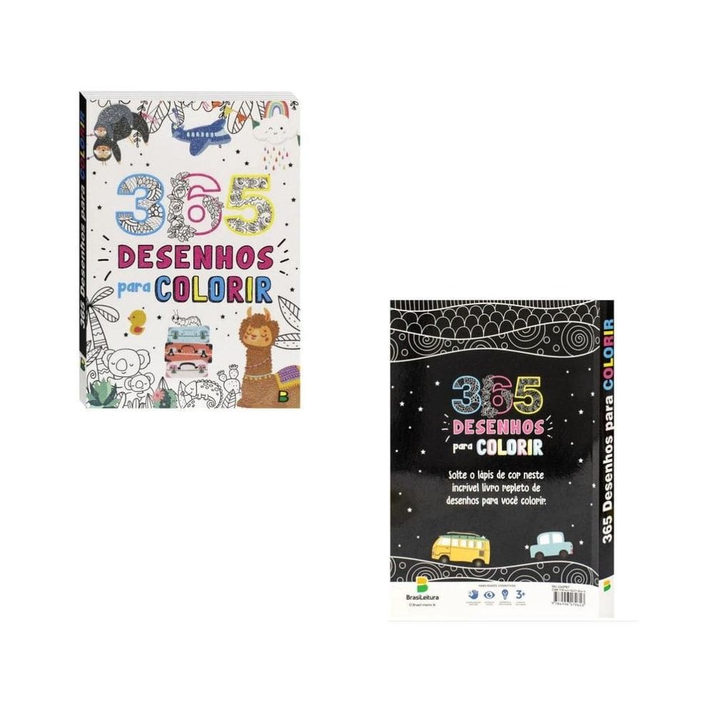Livro Infantil 365 Desenhos Diversos Infantis Para Colorir