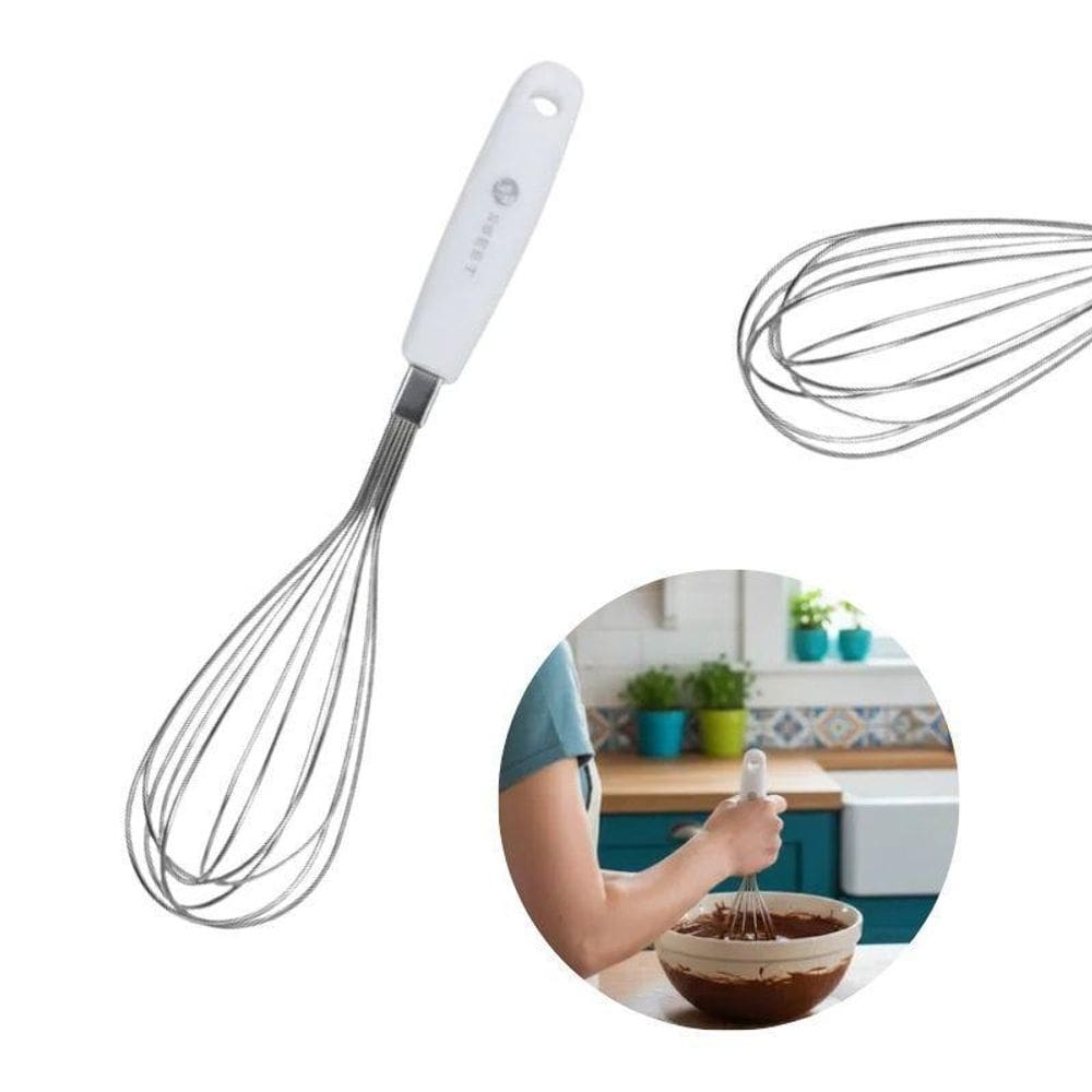 Kit 03 Batedor De Ovos Clara Em Neve Cremes Fouet Aço Inox