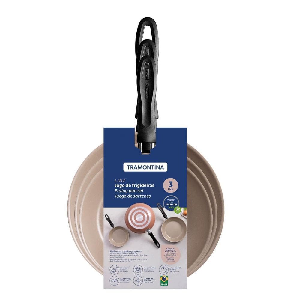 Jogo De Frigideiras Tramontina Linz 3 Peças