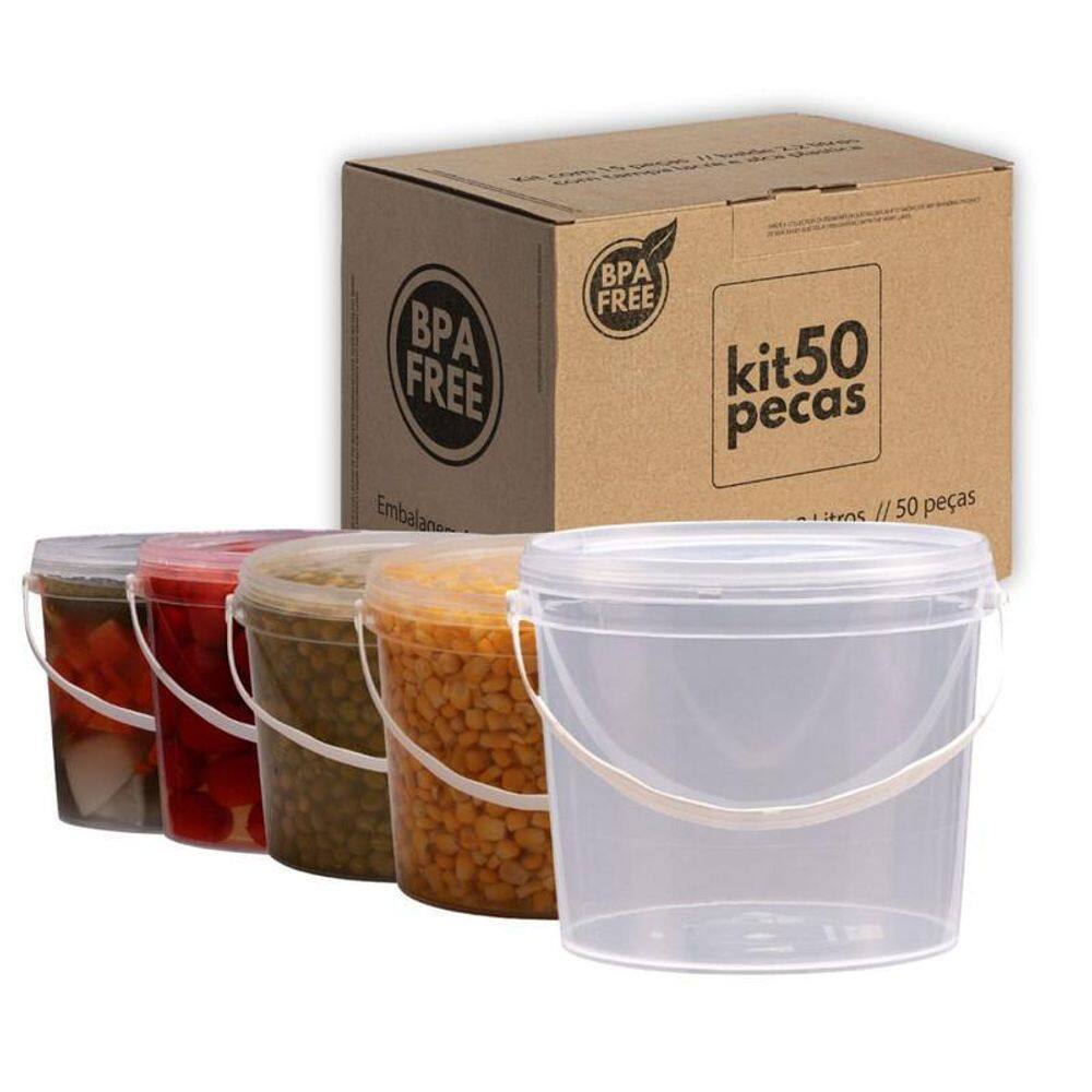 Pote Plástico Bpa Free 50 Pçs