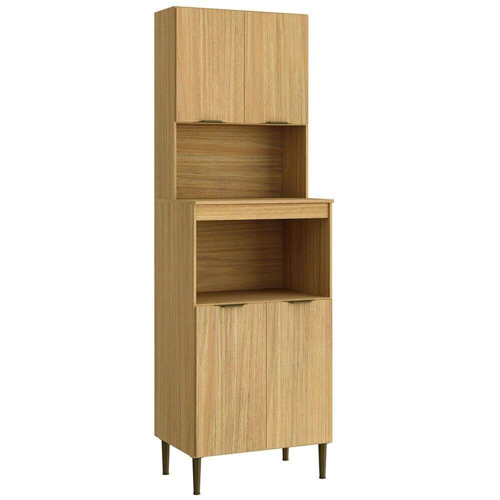 Torre-Quente para Cozinha 4 Portas Casamia Ibiza MDF, Freijó 70 cm