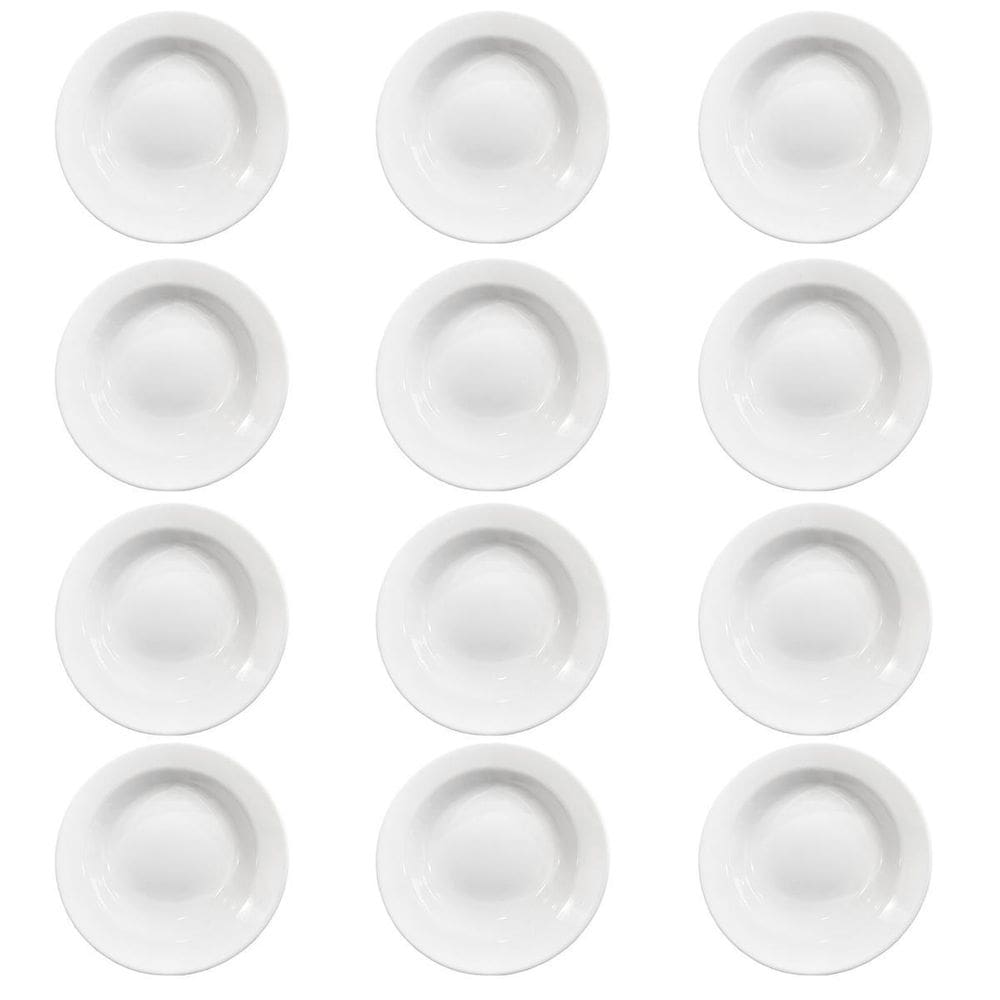 Prato Fundo Plus Branco De Cerâmica 21,5Cm 12 Unidades Biona