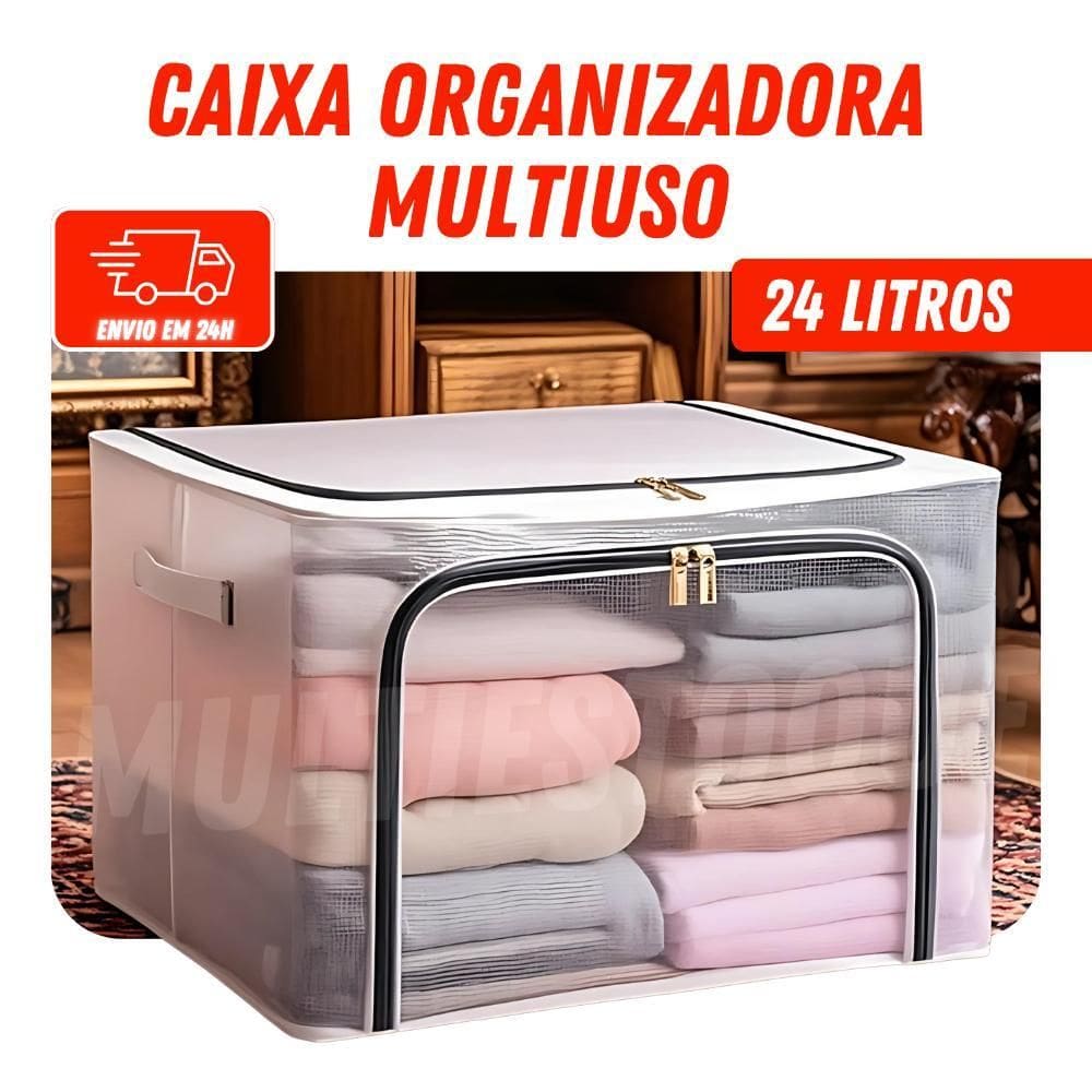 Caixa Organizadora 24L Para Roupas De Cama, Mesa E Banho