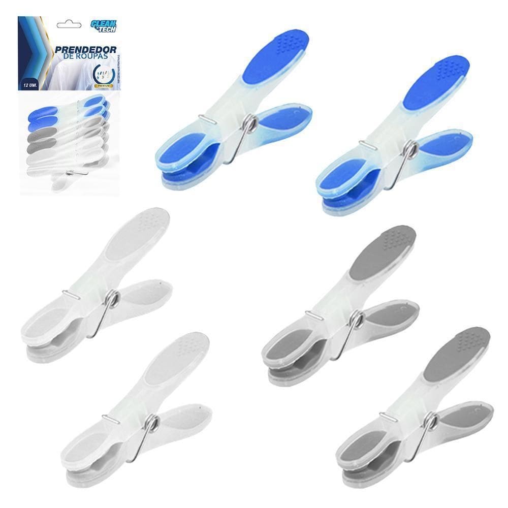 Prendedor De Roupa De Plastico Ponta Emborrachada Clean Tech