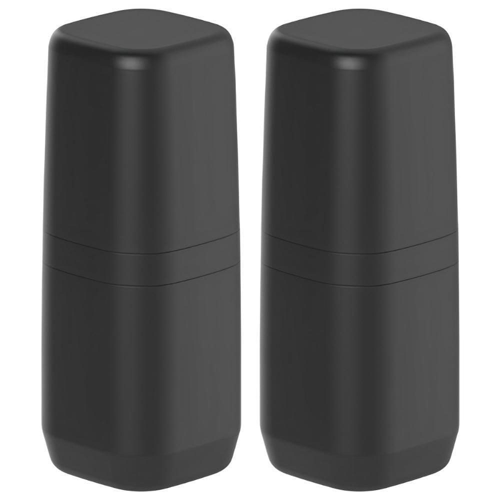 2X Porta Escova De Dente Banheiro Viagem Ou Aura Preto