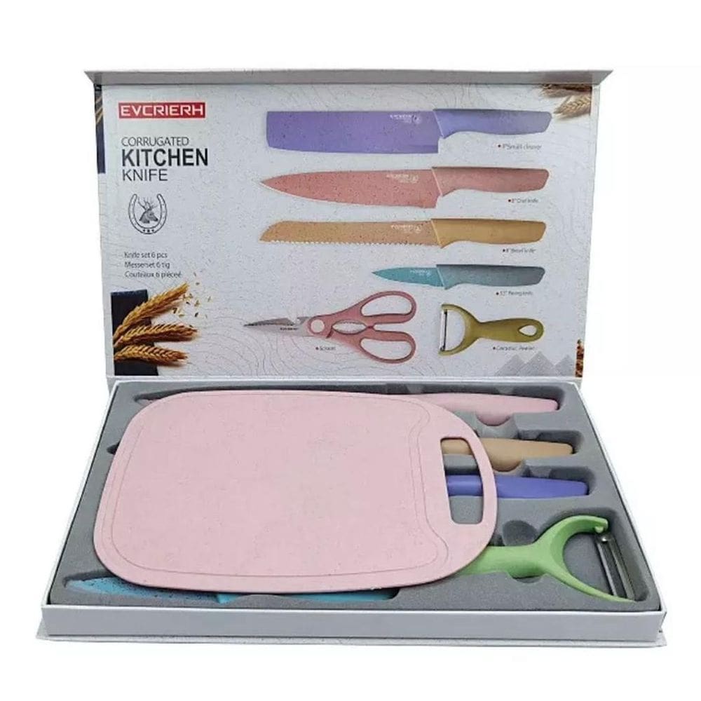 Super Kit 7 Peças Jogo Facas Cozinha Faqueiro