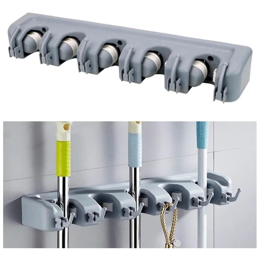 2X Suporte Multiuso Porta Vassoura Para Lavanderia Funcional