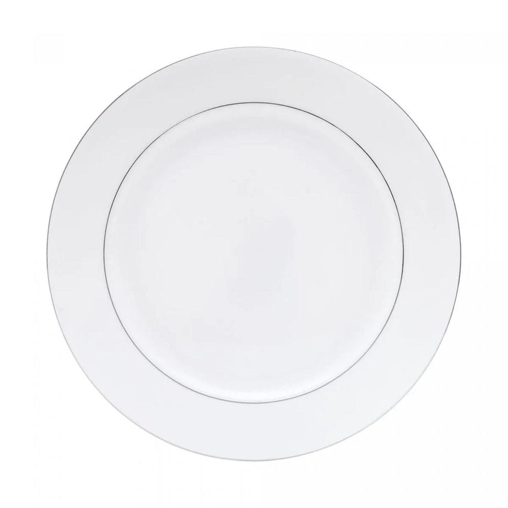 Prato Fundo 21Cm Sopa Monâco Porcelana Borda Prateada Wolff