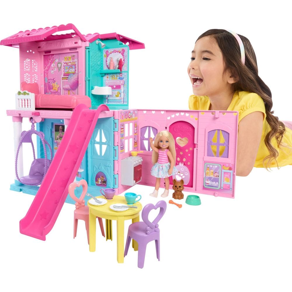 Toy Dollhouse Barbie Chelsea com mais de 15 acessórios e cachorro de estimação