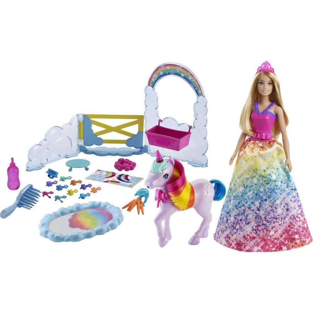 Conjunto de brinquedos Barbie Dreamtopia Unicorn Pet com princesa Barbie