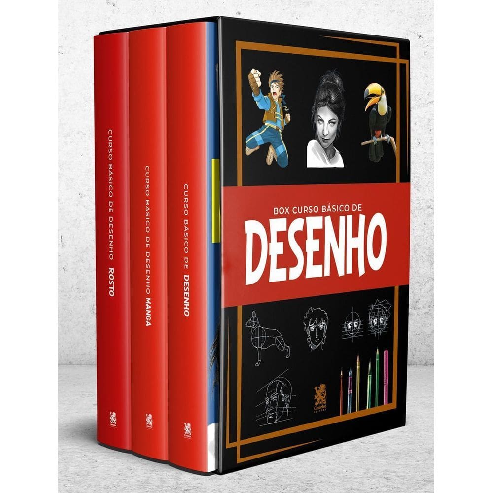 Box - Curso Básico De Desenho - Com 3 Livros