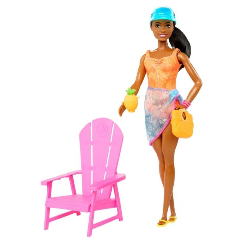 Boneca Barbie Brooklyn Pink Passport Hawaii com acessórios