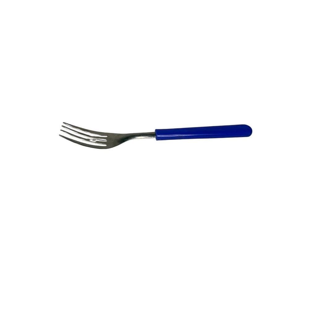Kit Garfos De Mesa Premium Azul Em Aço Inox - 6 Unidades