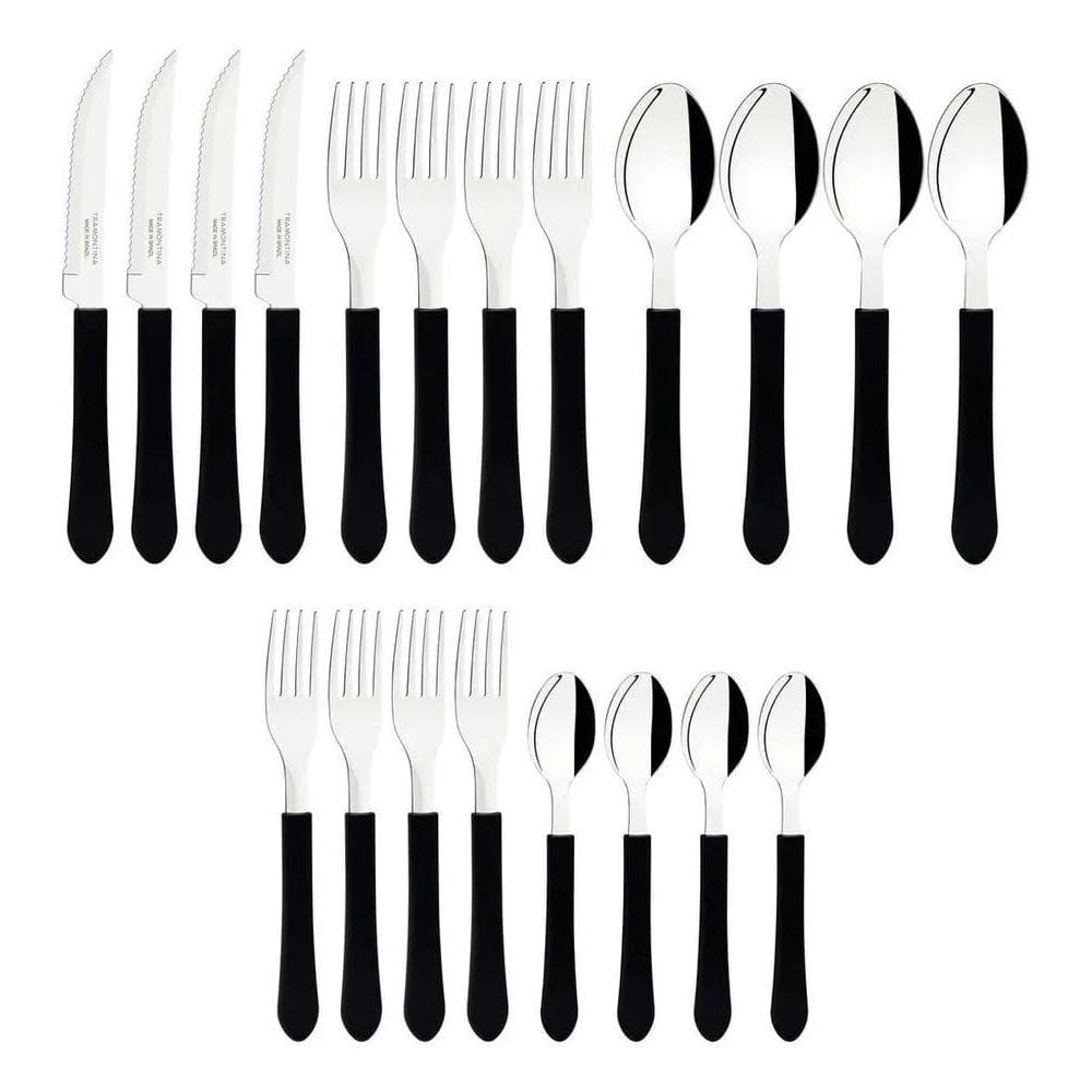 2X Faqueiro 20 Peças Leme Preto Tramontina