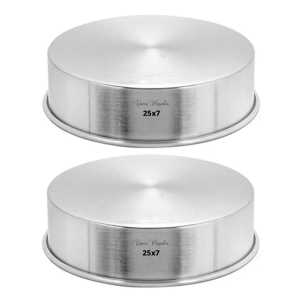 2X Kit 2  Duas  Forma Assadeira Bolo Caseiro Redonda 25 X 7