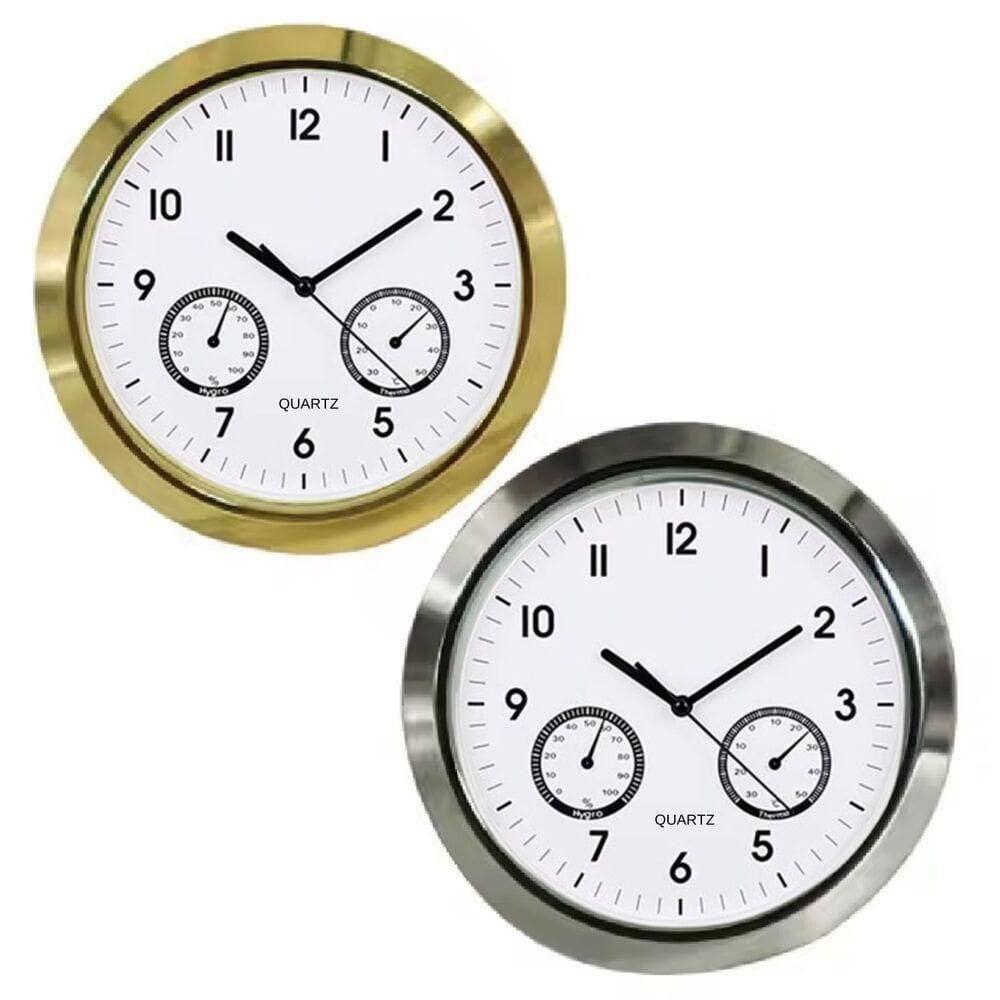 Relogio Termometro Higrometro De Parede Cozinha Escritorio Sala Quarto Consultorio Medidor Temperatura Umidade Luxo Cor: