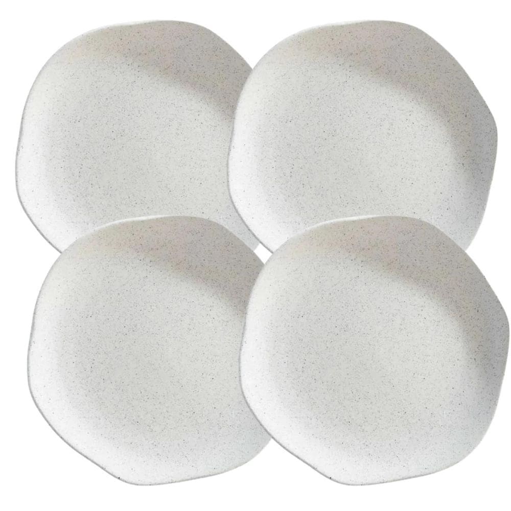 Jogo De Pratos Sobremesa 20Cm Kit 4 Pçs Orion Offwhite