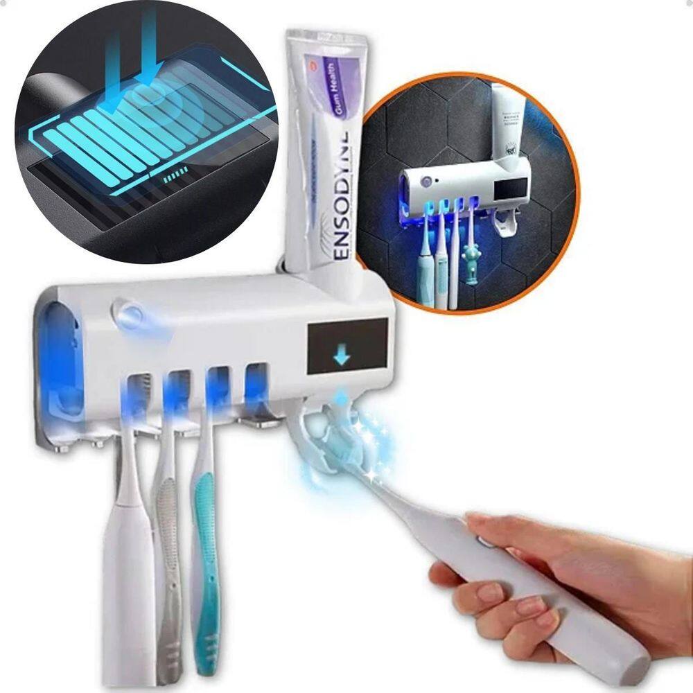Suporte Higiênico Uv Com Espaço Para Creme Dental